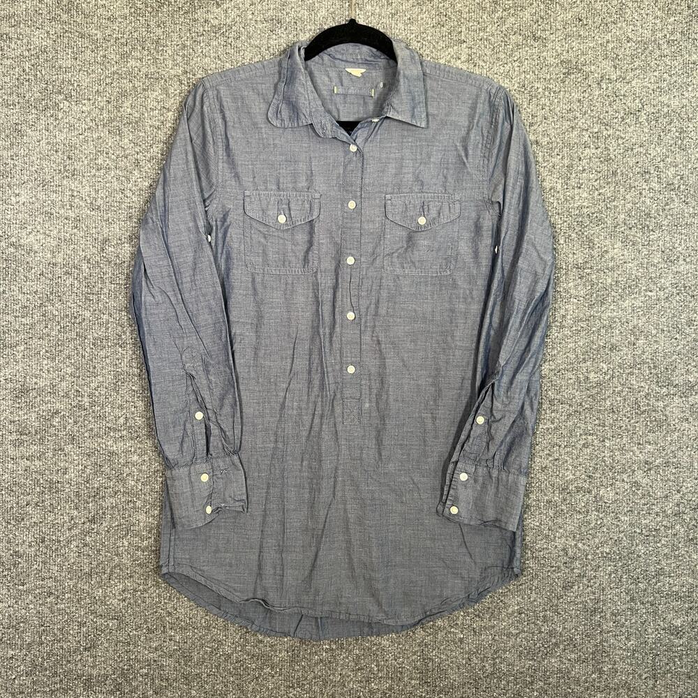 J.Crew Shirt Womens XS Blue Jean Denim Chambray‎ Long Sleeve Casual Lightweight